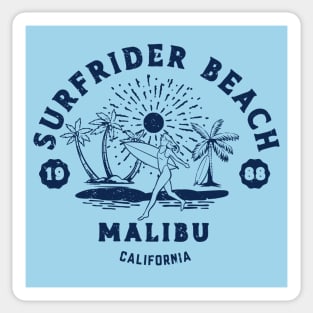 Vintage Surfrider Beach Surfing // Retro California Beach Malibu 1988 Sticker